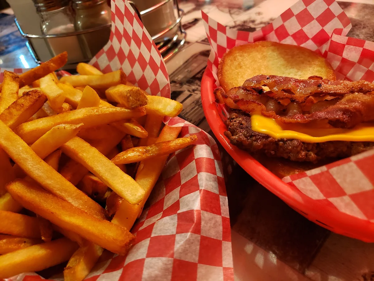 Large Fries and Bacon Cheeseburger