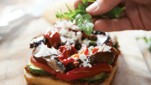 Roasted Vegetable & Goat Cheese Panini