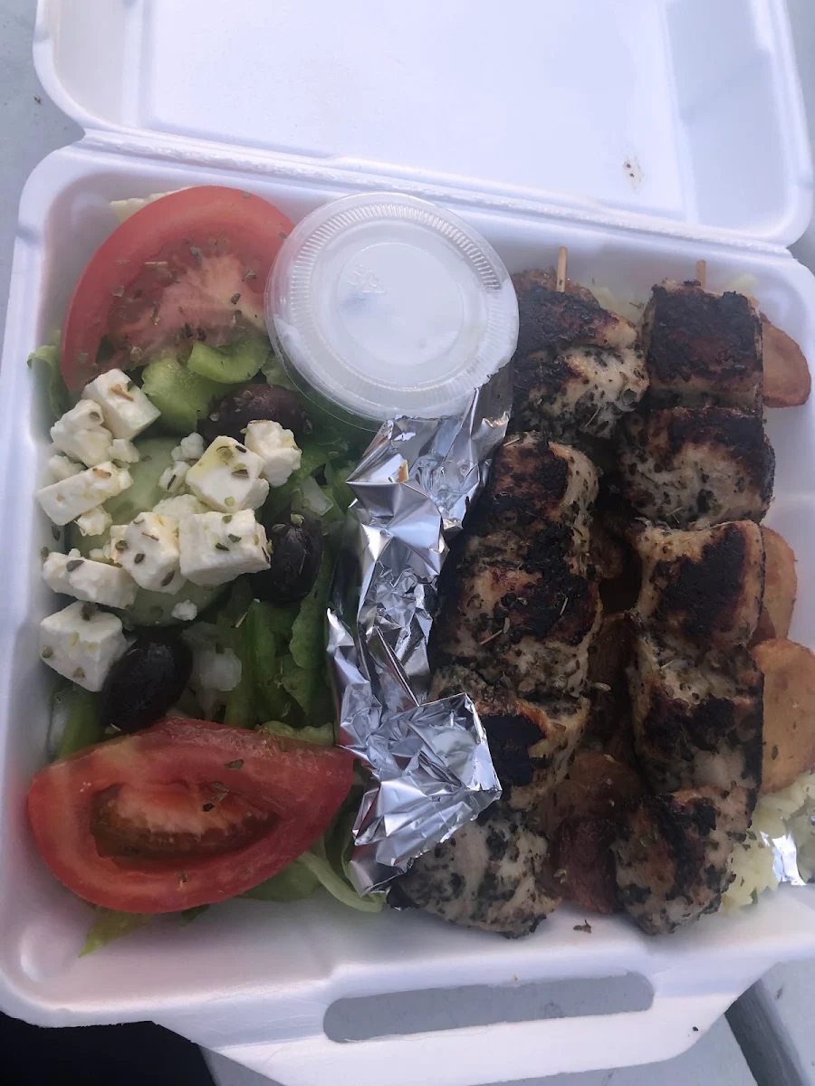 Chicken Souvlaki Platter