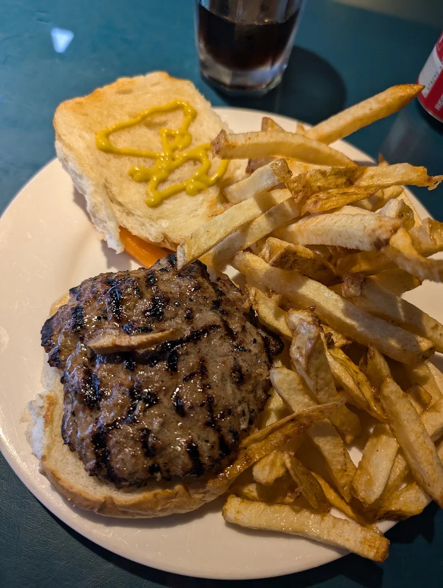 Plain Burger and Fries