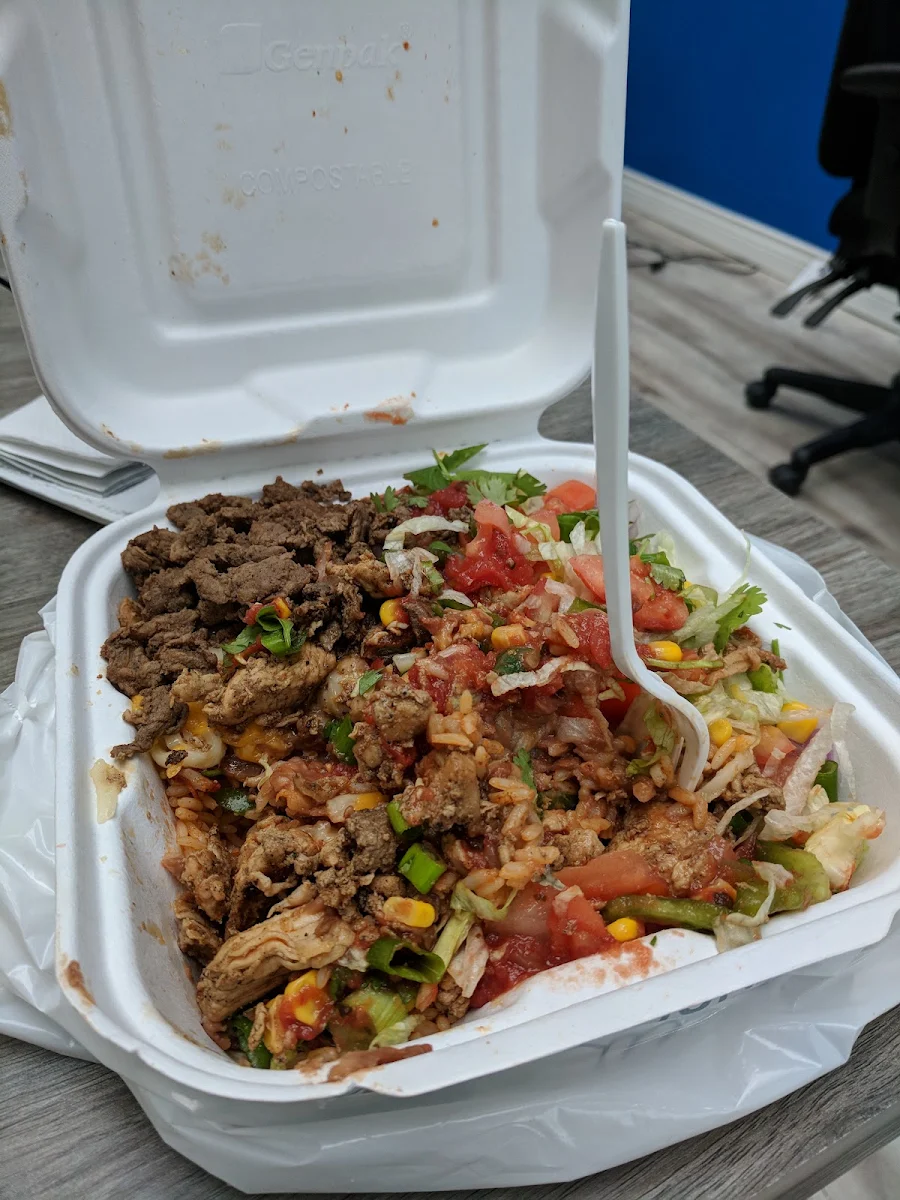 Steak and Chicken Burrito Bowl
