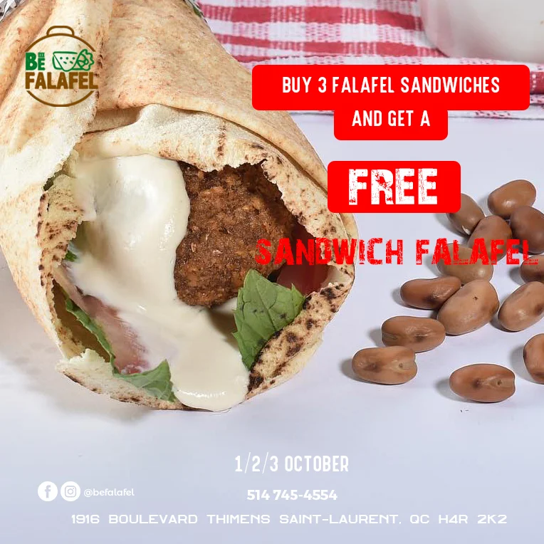 Falafel Sandwich Large Falafel Sandwich Grand