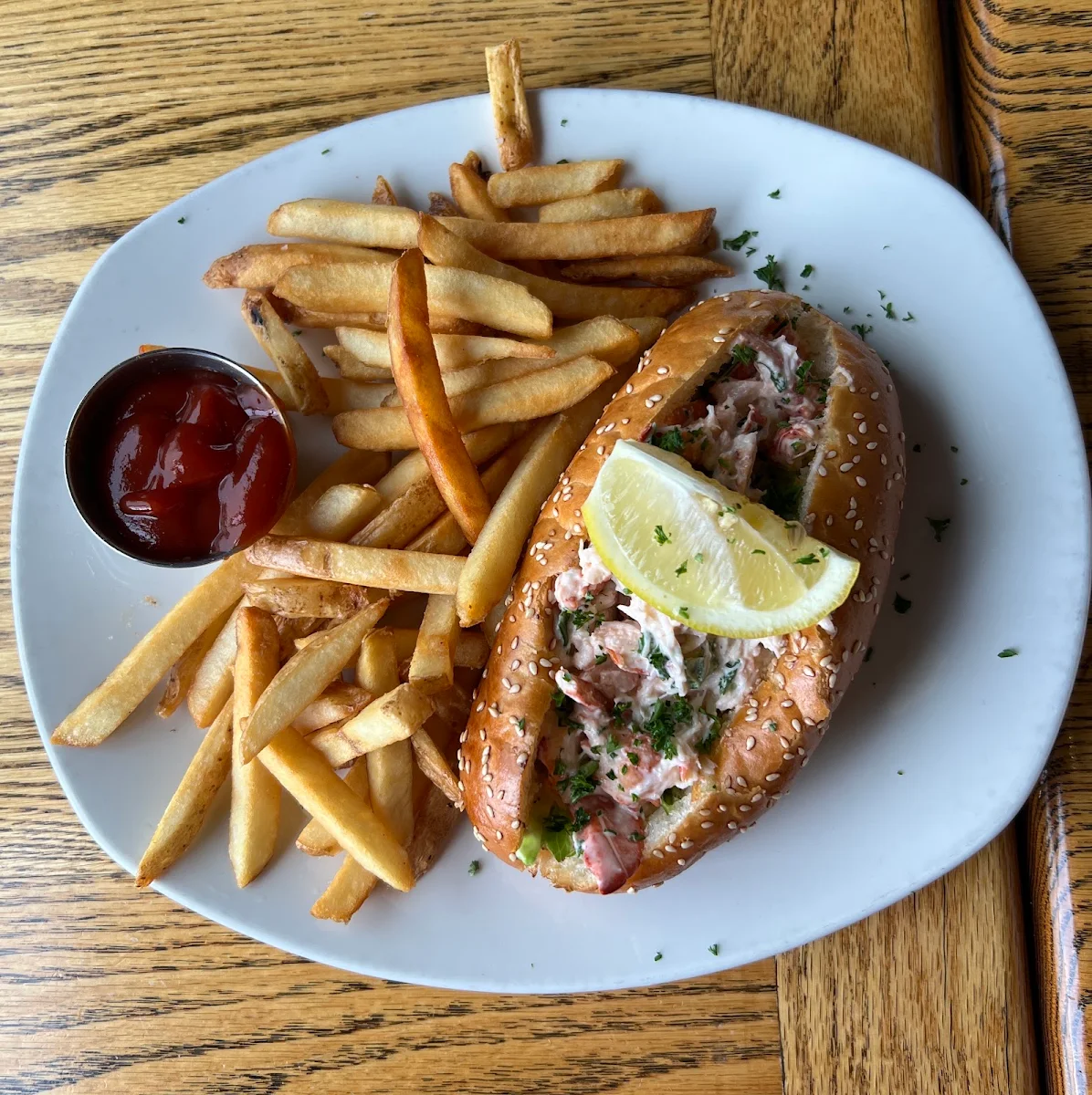 Lobster Roll with Cesar's Salads