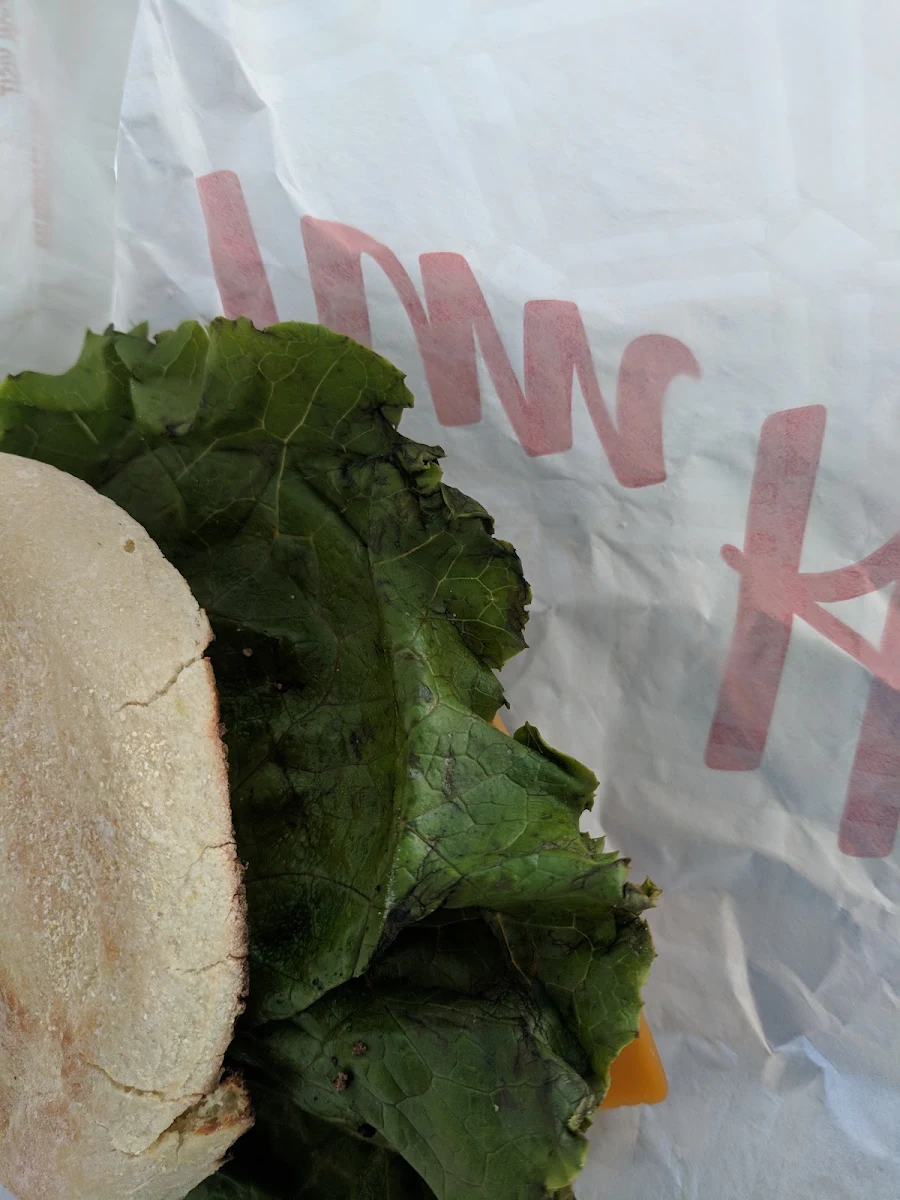 English Muffin Sandwich with Poor Quality Lettuce