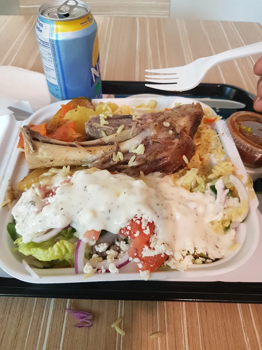 Lamb Shank with Side Greek Salad