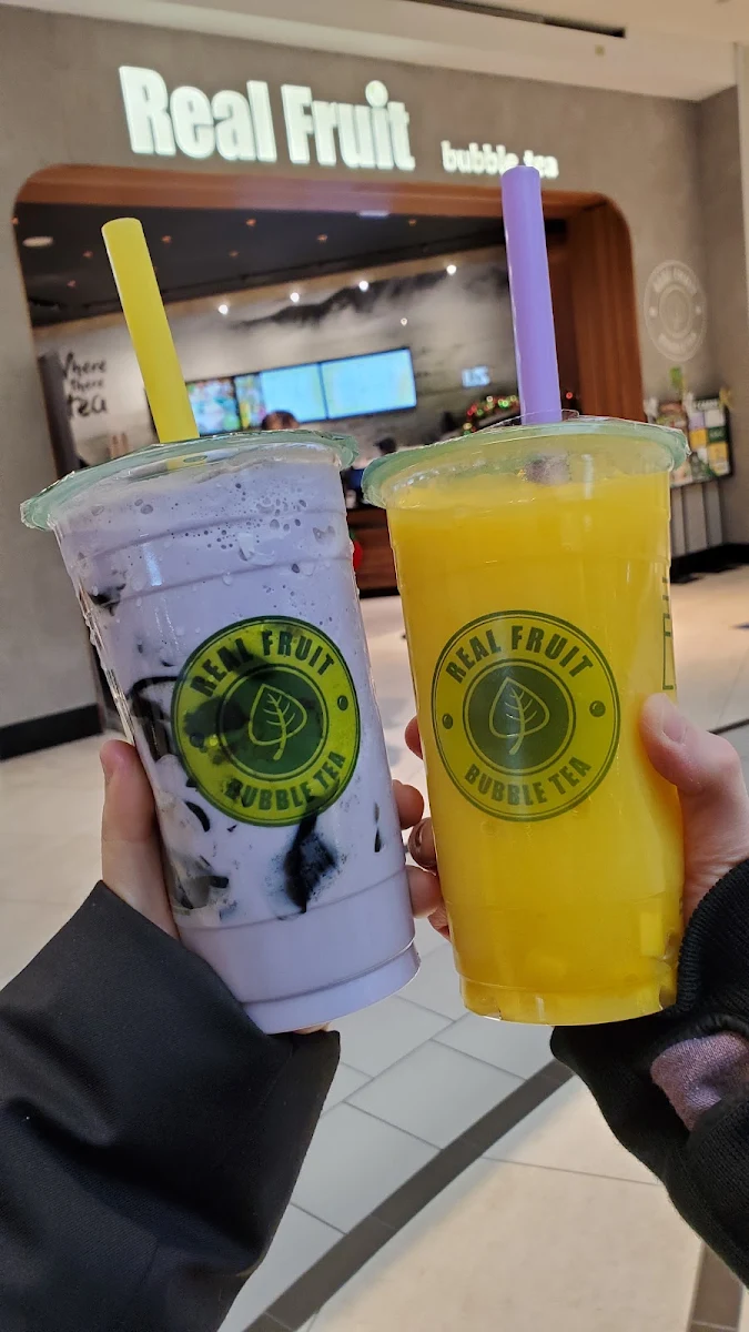 Taro Slush with Grass Jelly and Mango Diamond Slush