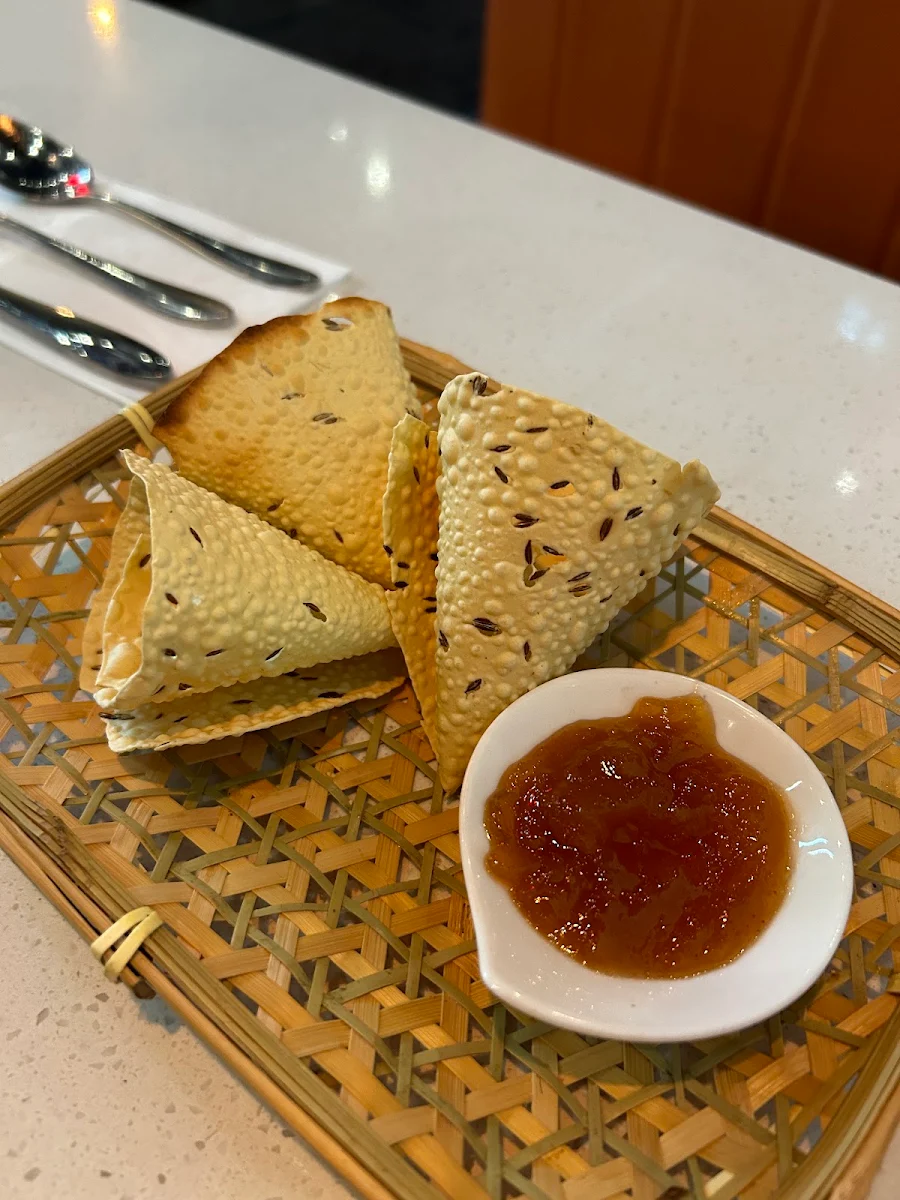 Papad with Mango Chutney