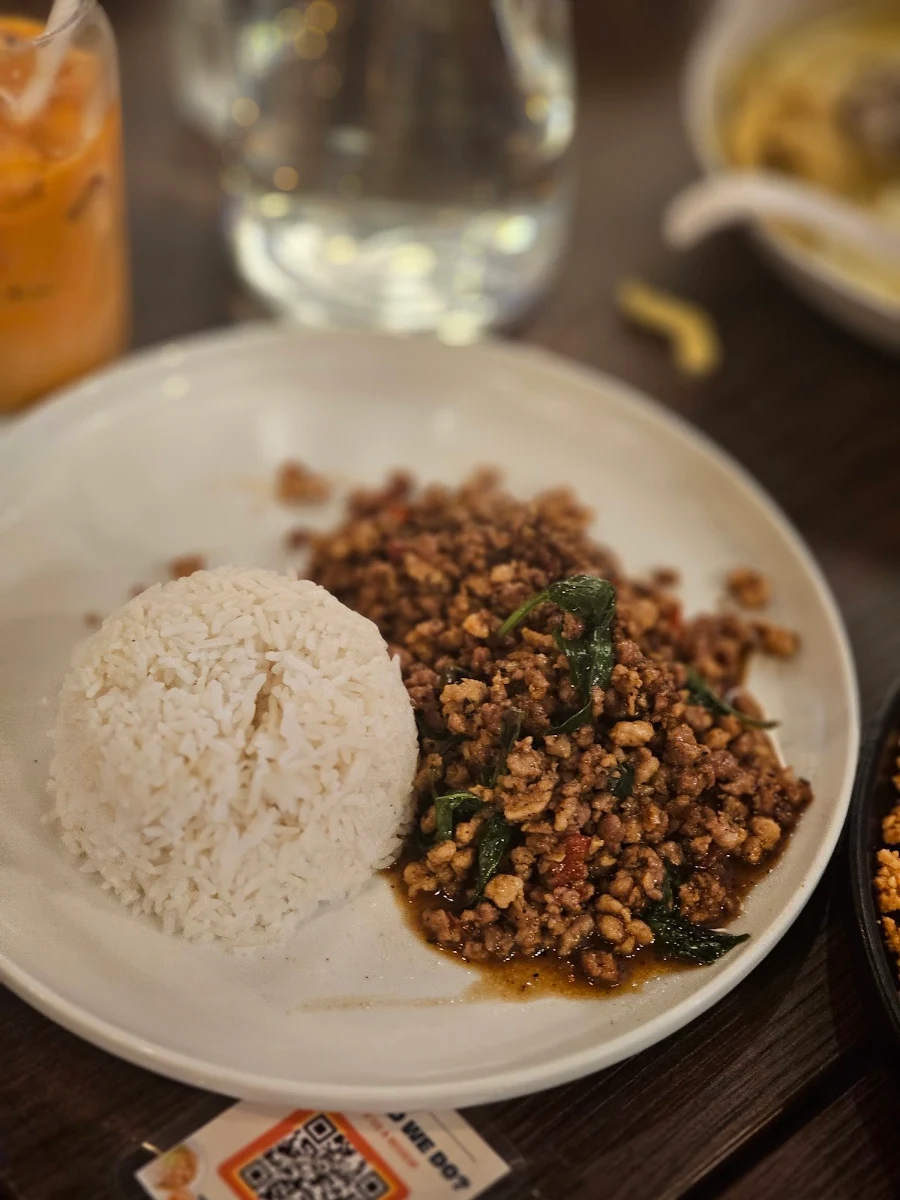 Pad Gra Prow Ground Pork on Rice