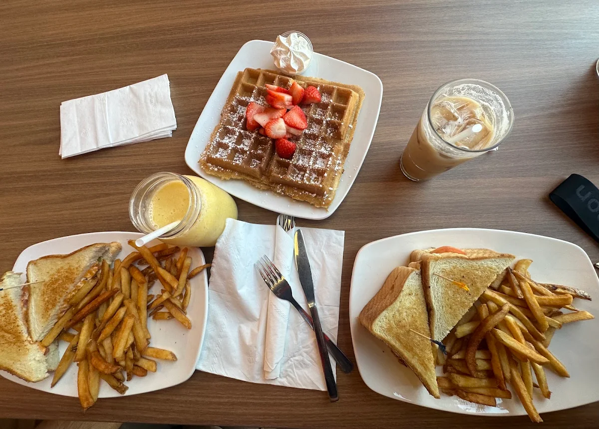 French Fries Veggie Sandwich Waffles
