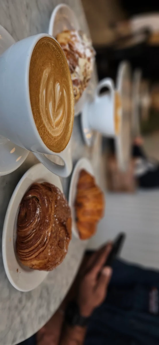 Latte and Almond Croissant
