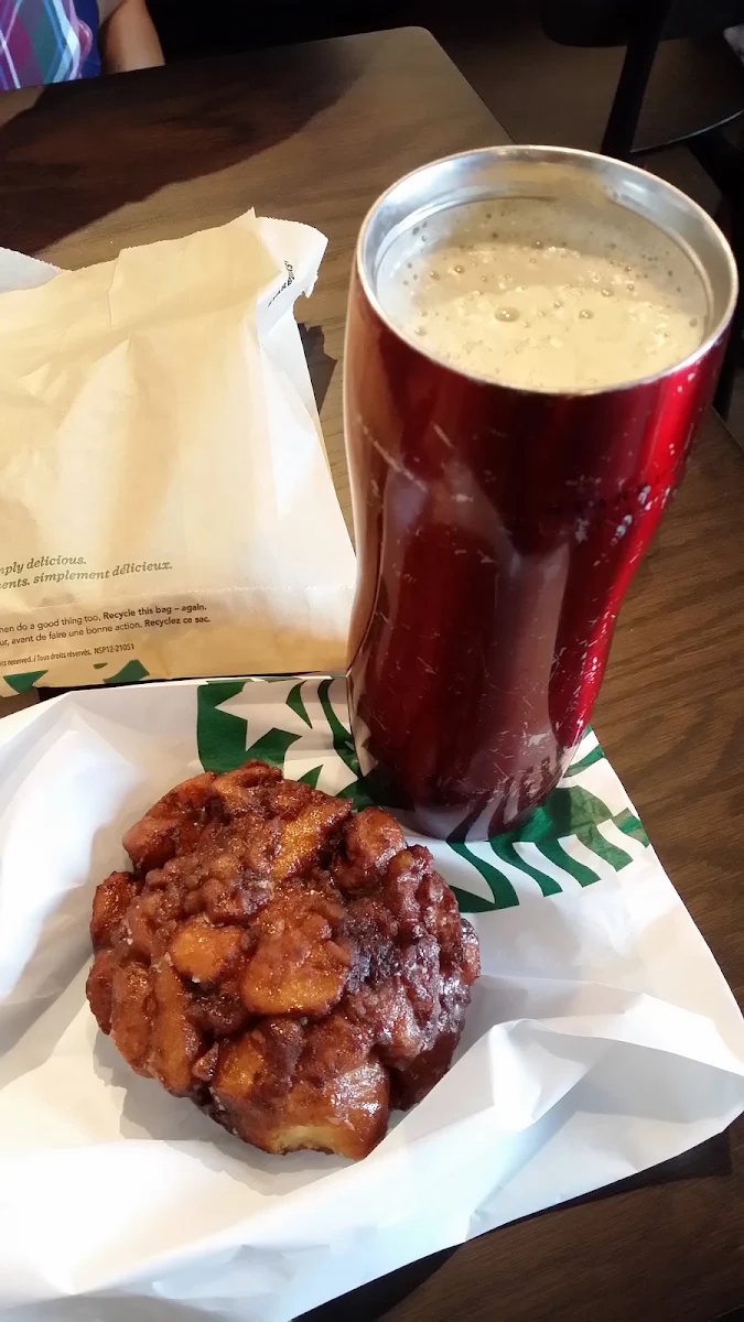 Apple Fritter and Cafe Latte
