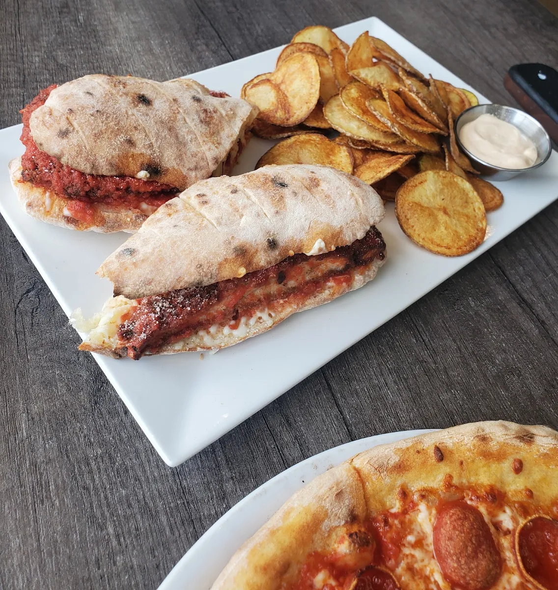 Chicken Parmesan Sandwich with Chips