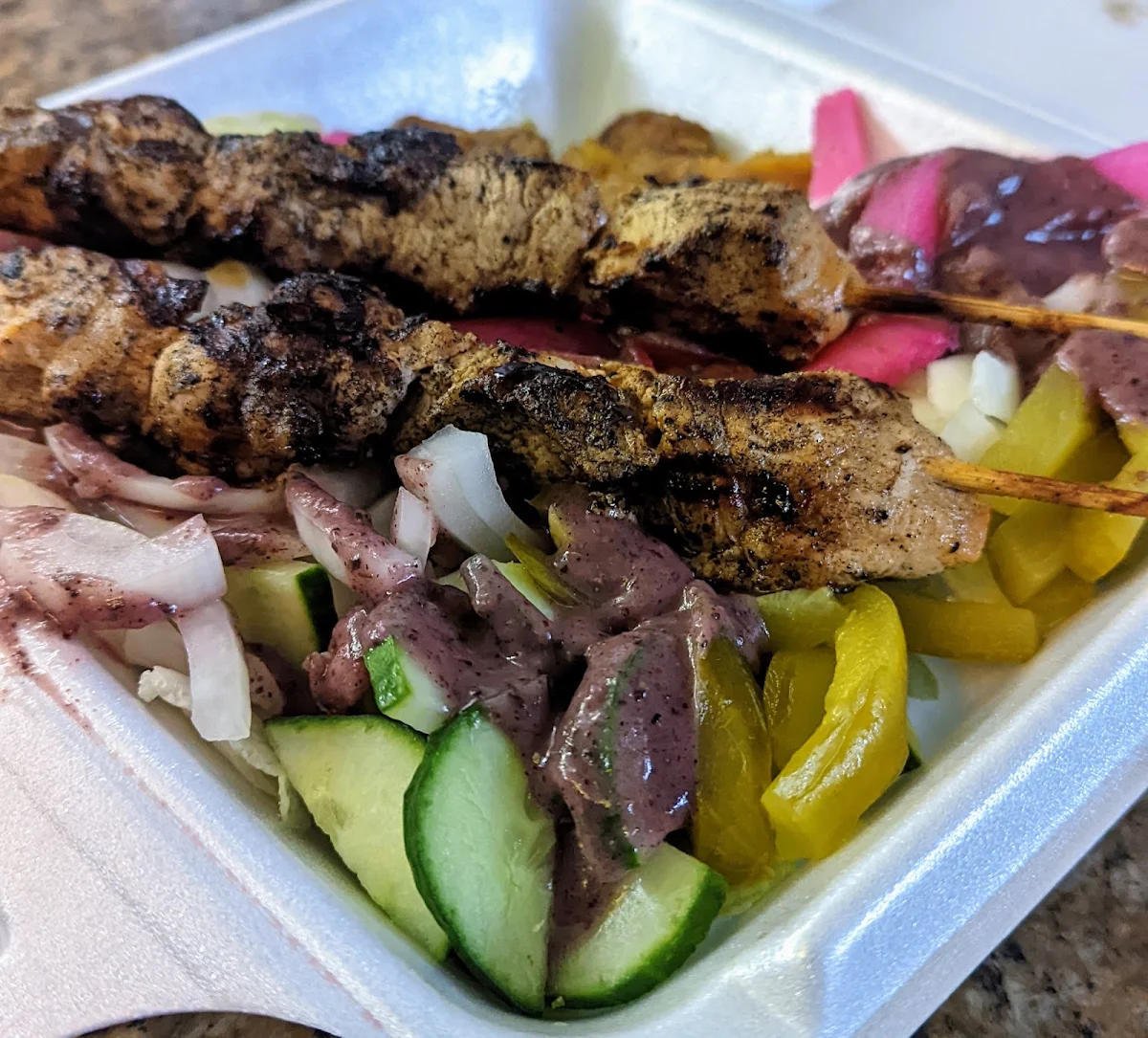 Mixed Grill Chicken and Beef Shawarma Plate