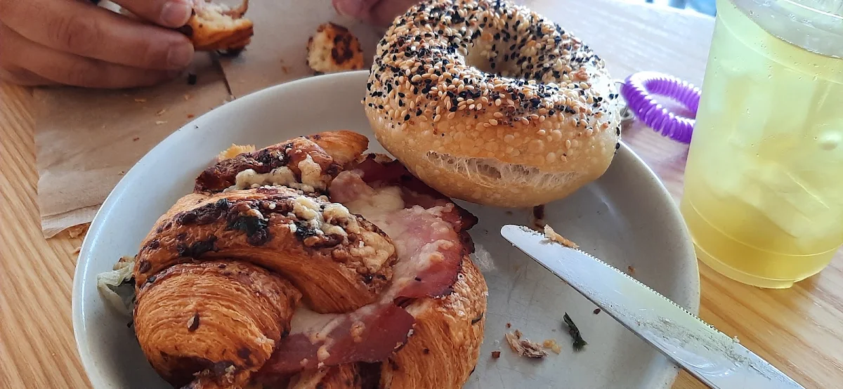 A Take-Home Bagel & a Ham & Cheese Croissant