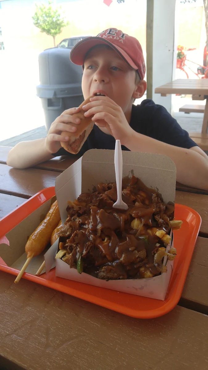 Steak Peppers Onions and Mushroom Poutine