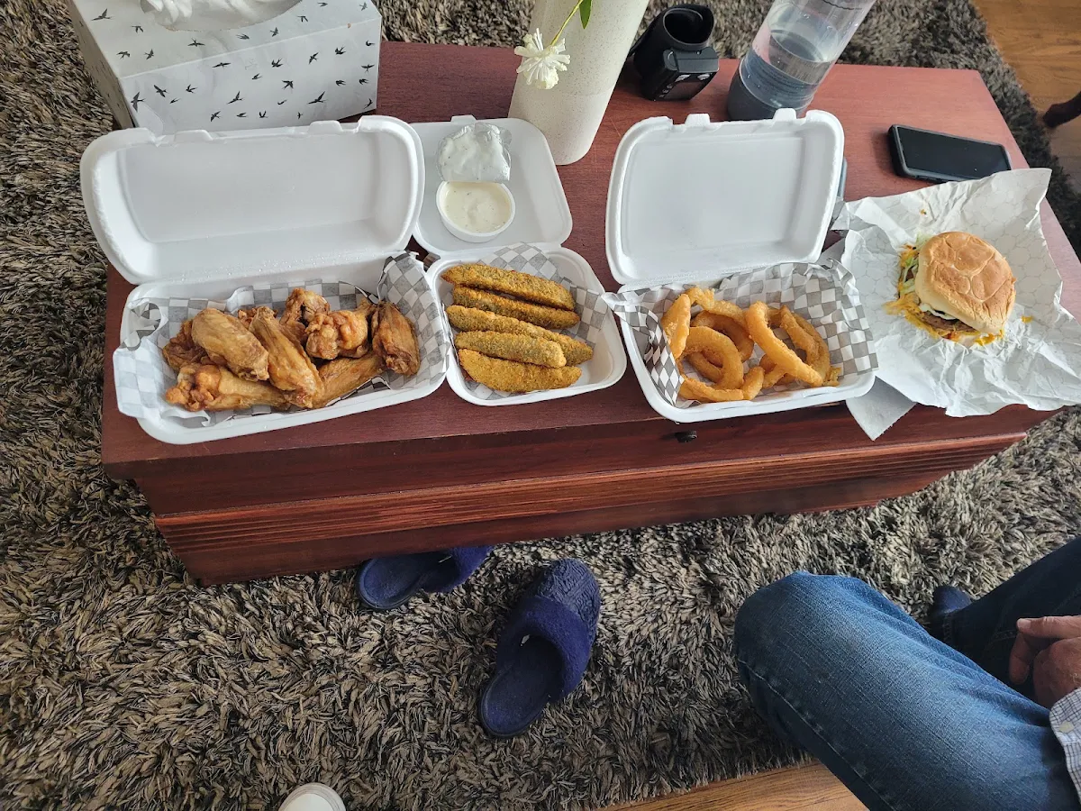 Country Burger Wings Deep Fried Pickles