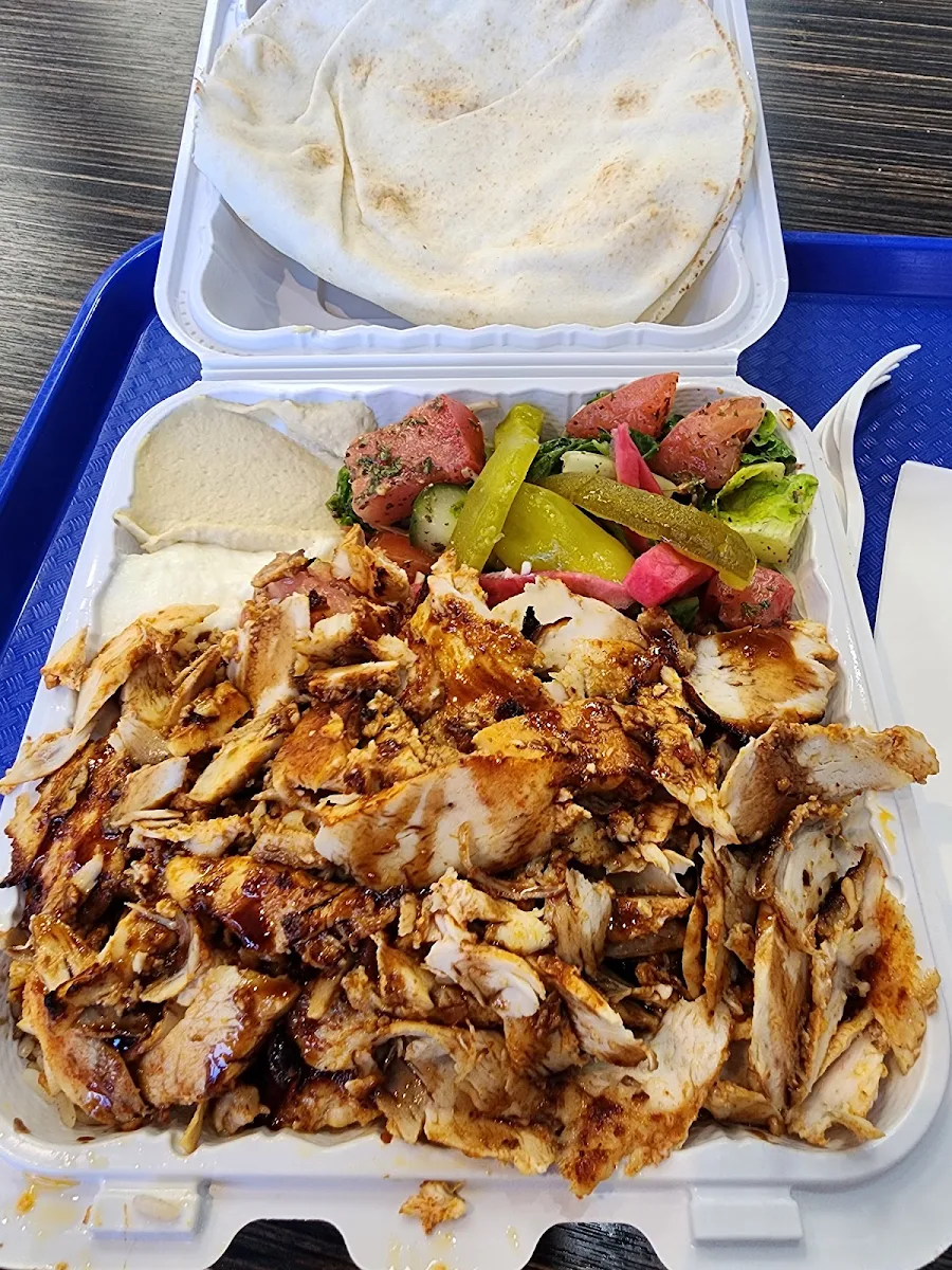 Combo Chicken and Meat Shawarma Plate