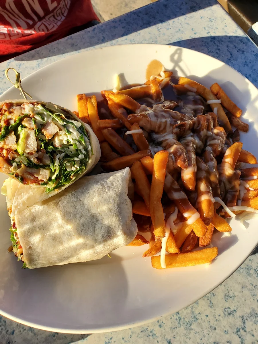 Chicken Cesar Wrap with Poutine