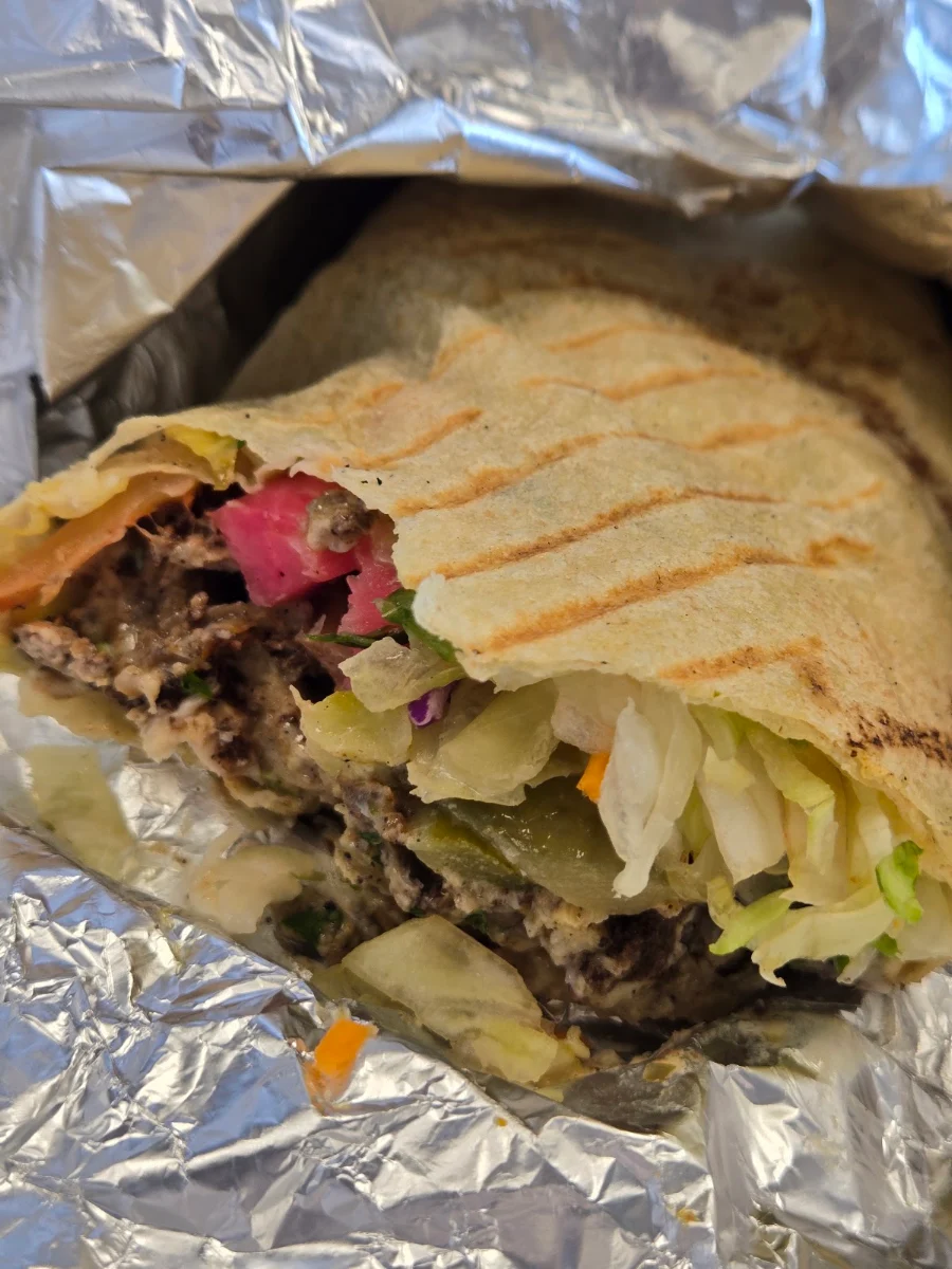 Chicken Shawarma Saj Wrap