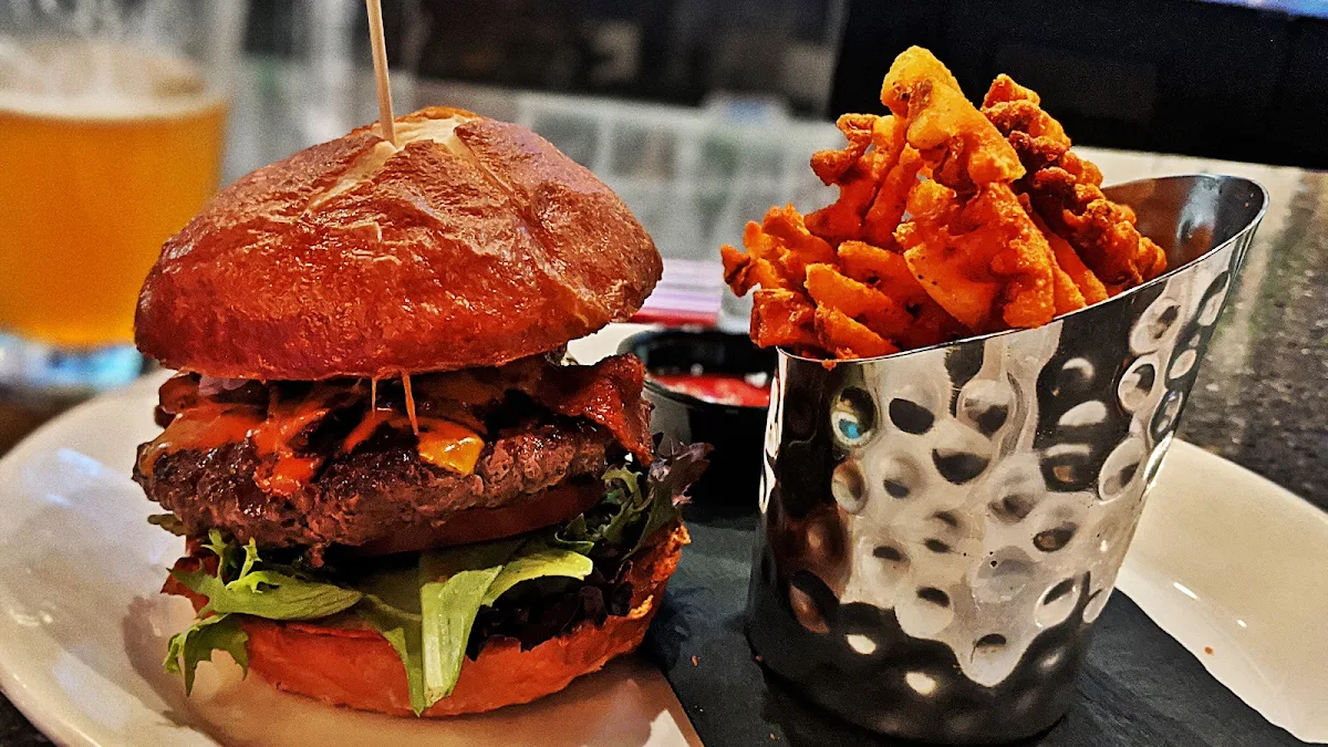 Barside Burger Add Bacon and Waffle Fries