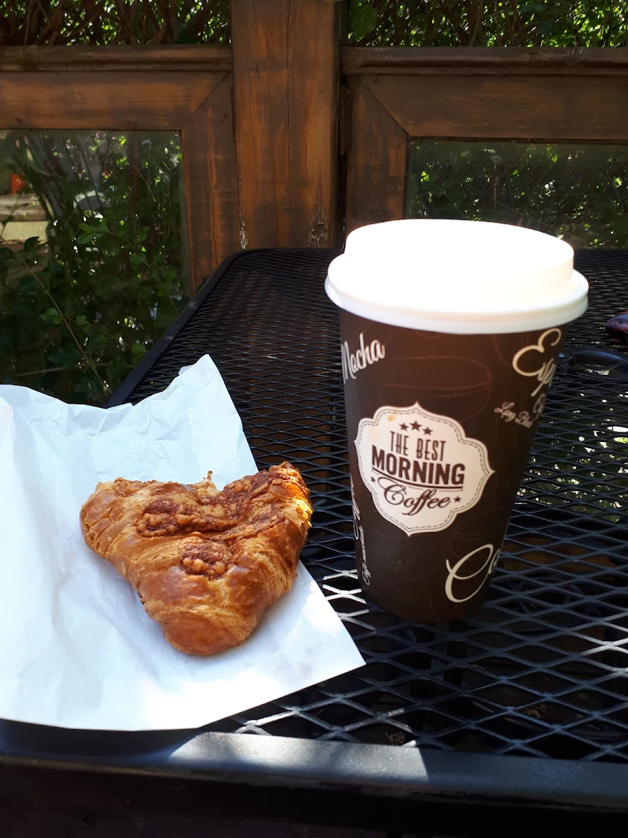 Cheese Croissant and Iced Cafe Latte Large