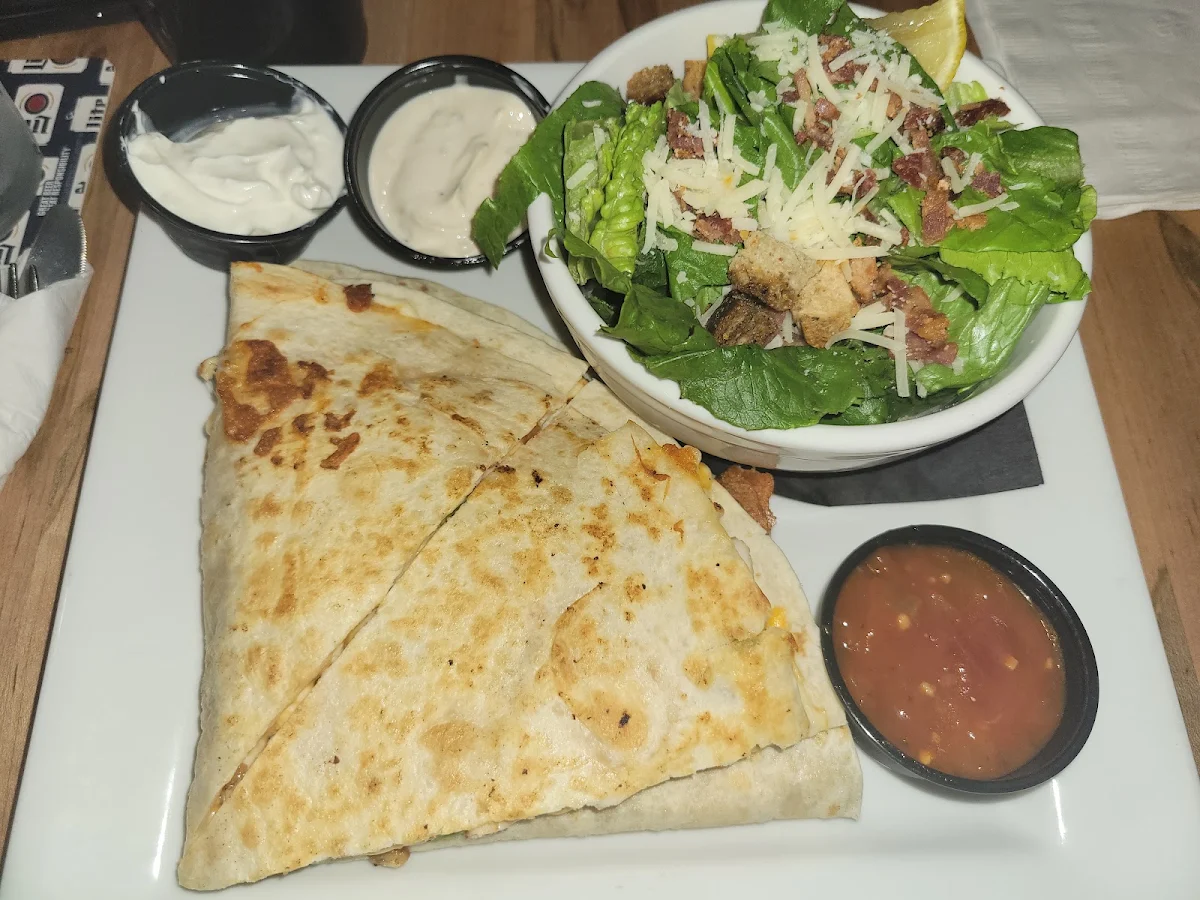 Fresh Chicken Quesadilla and Ceaser Salad