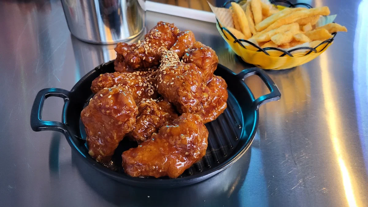 Sweet & Spicy Chicken Wings and Fries