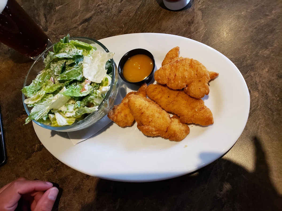 Chicken Strips and Side Cesear Salad