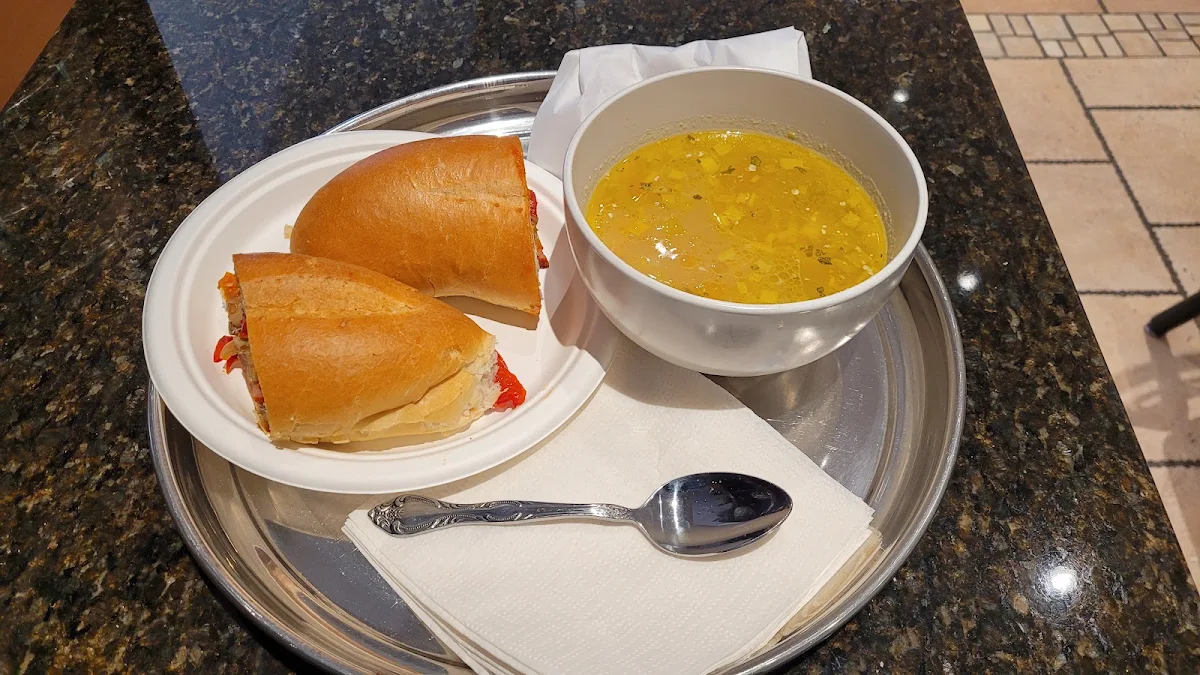 Sausage Sandwich and Soup of the Day
