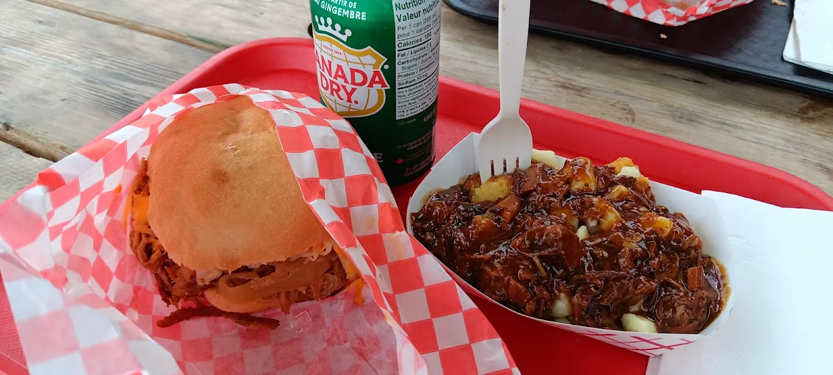 Pulled Pork Sandwich and Tater Tot Poutine