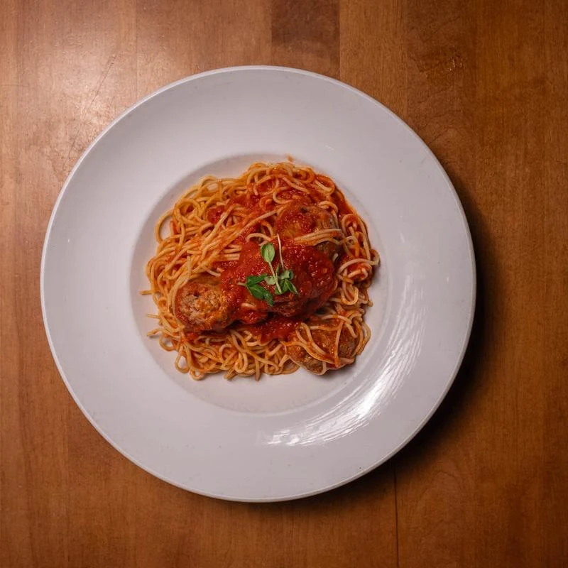 Spaghetti & Homemade Meatballs Roma Tomato Sauce