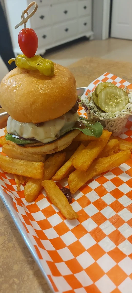Brisket Burger with Bacon Relish