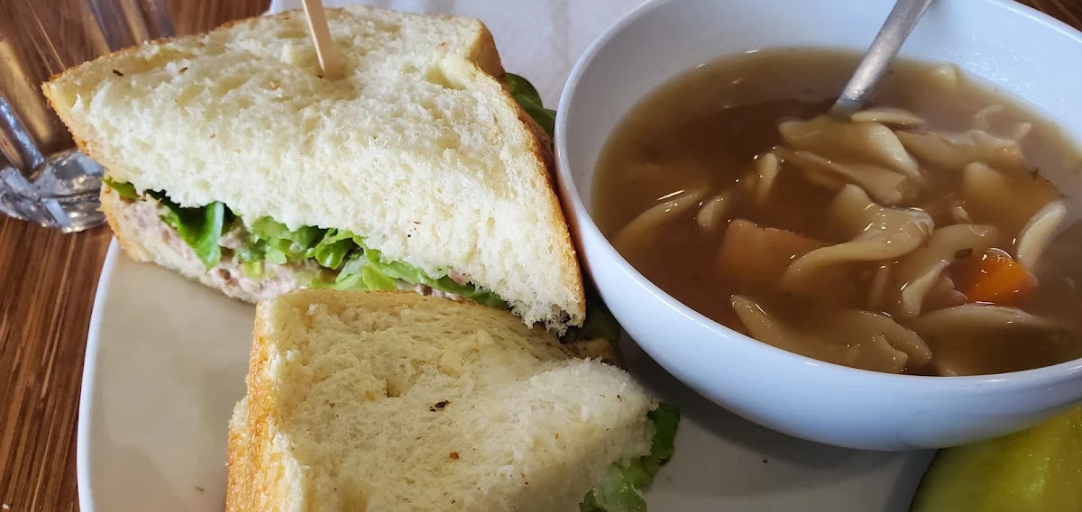 Tuna Sandwich and Chicken Noodle Soup