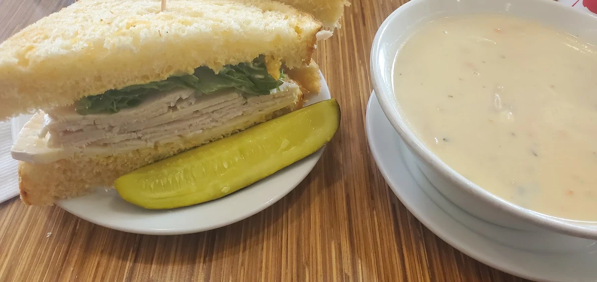 Turkey Sandwich and Soup