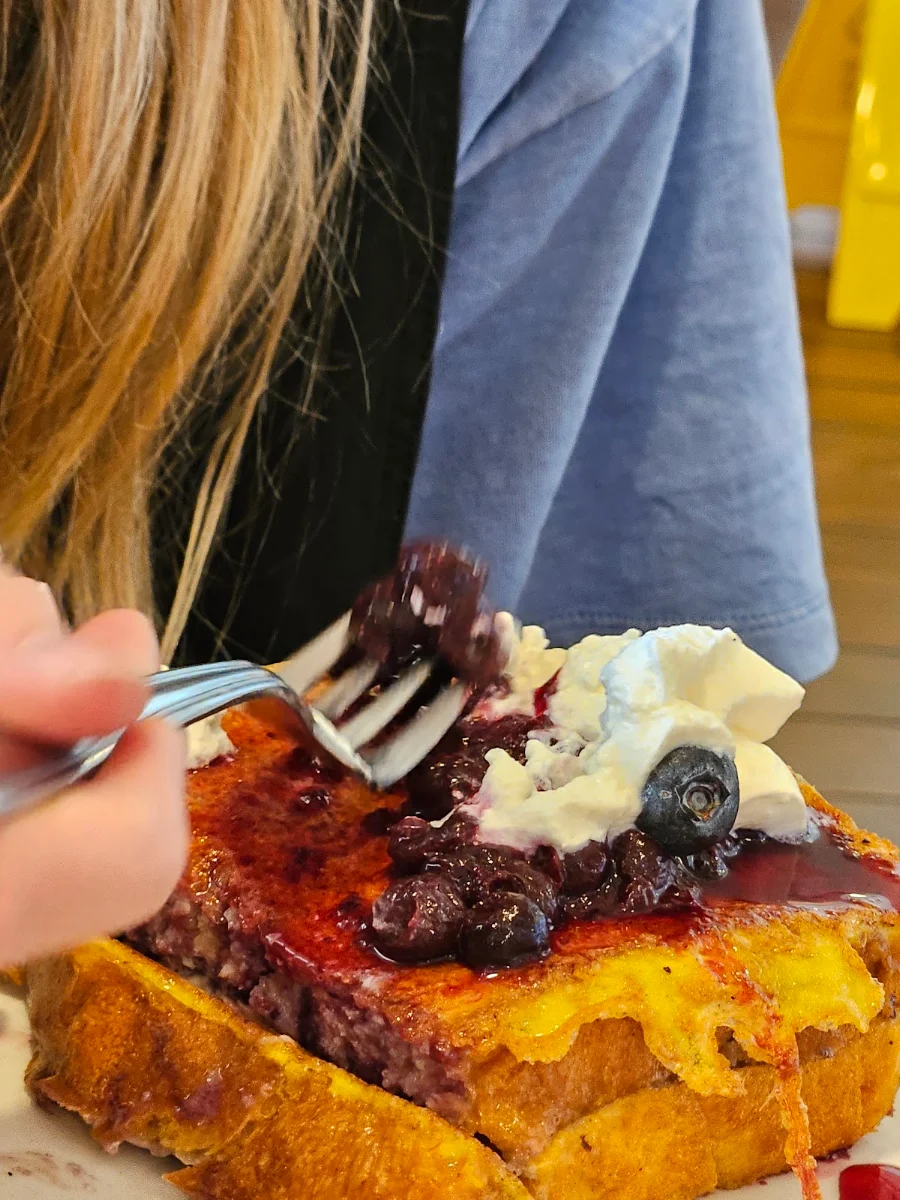 French Toast with Cream Cheese & Fruit Topping