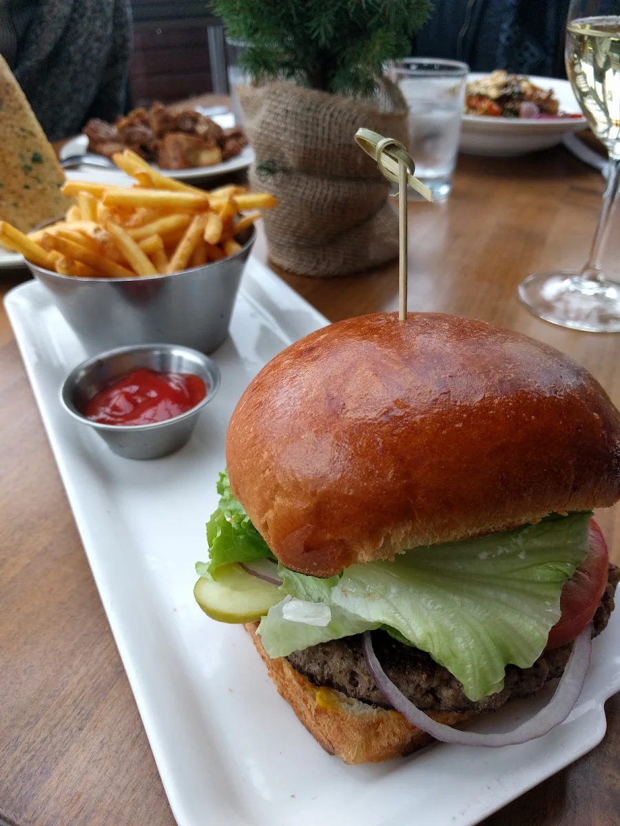 Bacon Cheddar Burger and Fries