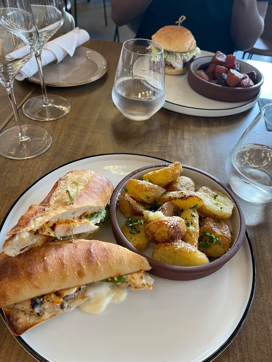 Grilled Chicken Sandwich and Roasted Potatoes
