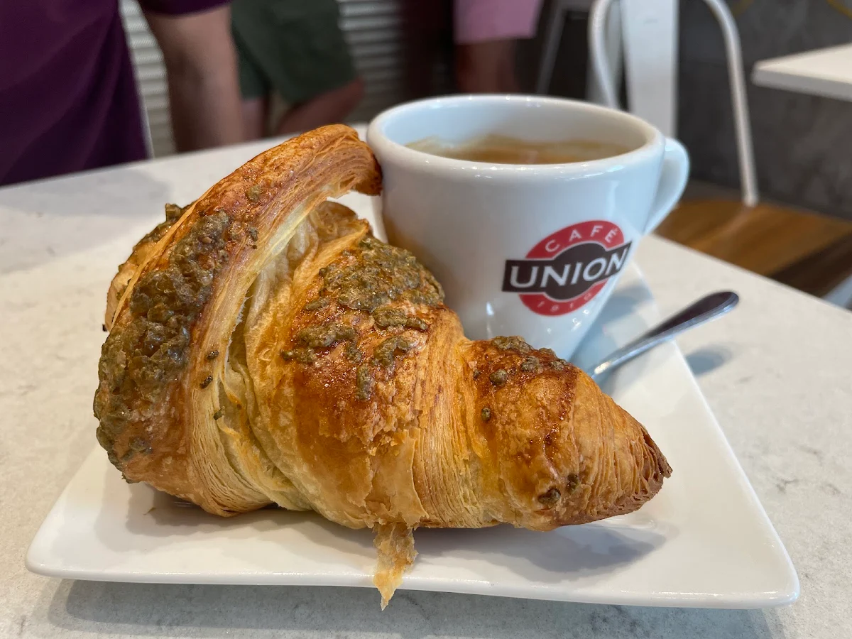 Pistachio Croissant and Americano