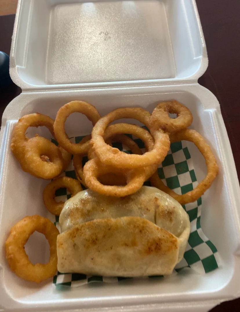 Philly Cheesesteak Wrap with Onion Rings
