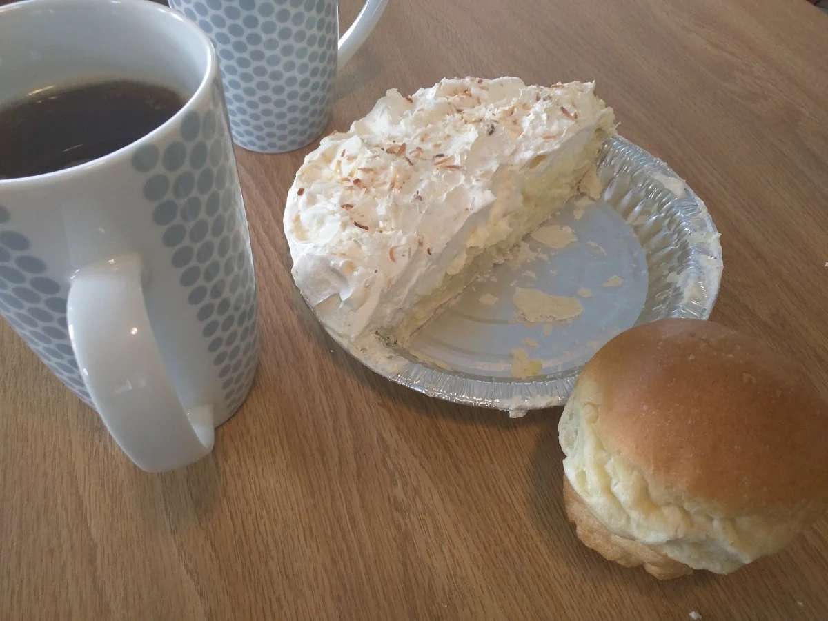 Coconut Cream Pie Roll and Tea