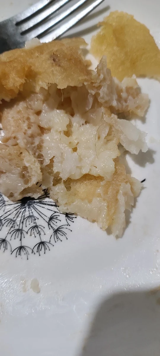 Cod Fish and a Piece of Hair in It Gross