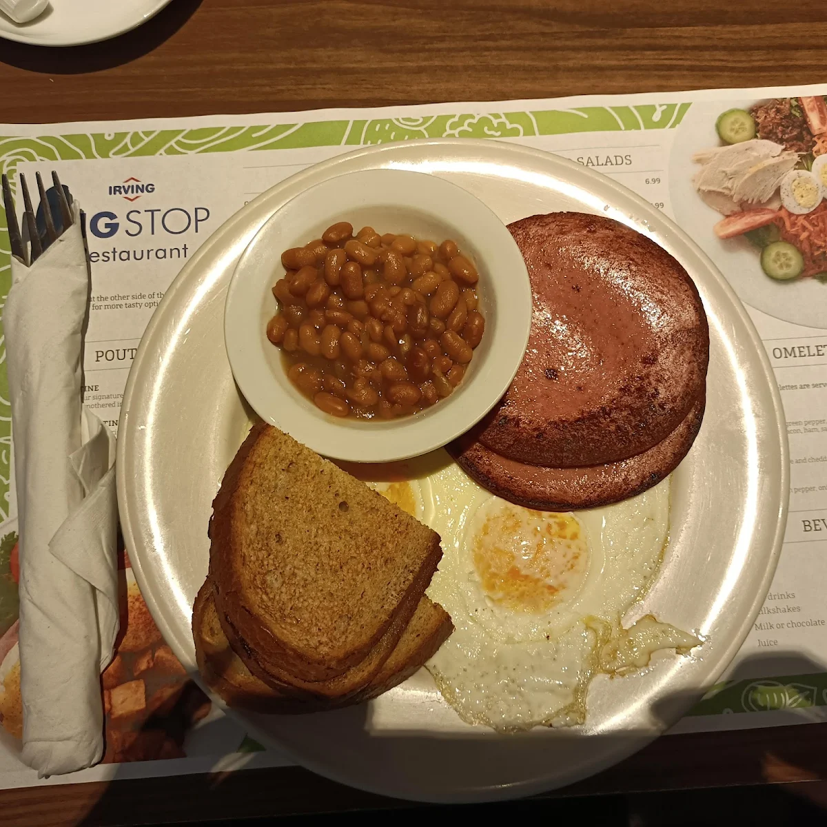 Traditional Breakfast with Beans Instead of Home Fries