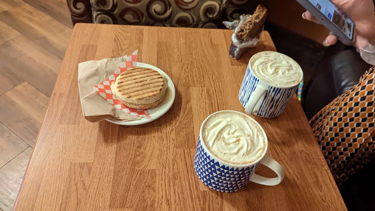 Peppermint Mocha Pumpkin Spice Mocha & Breakfast Sandwich