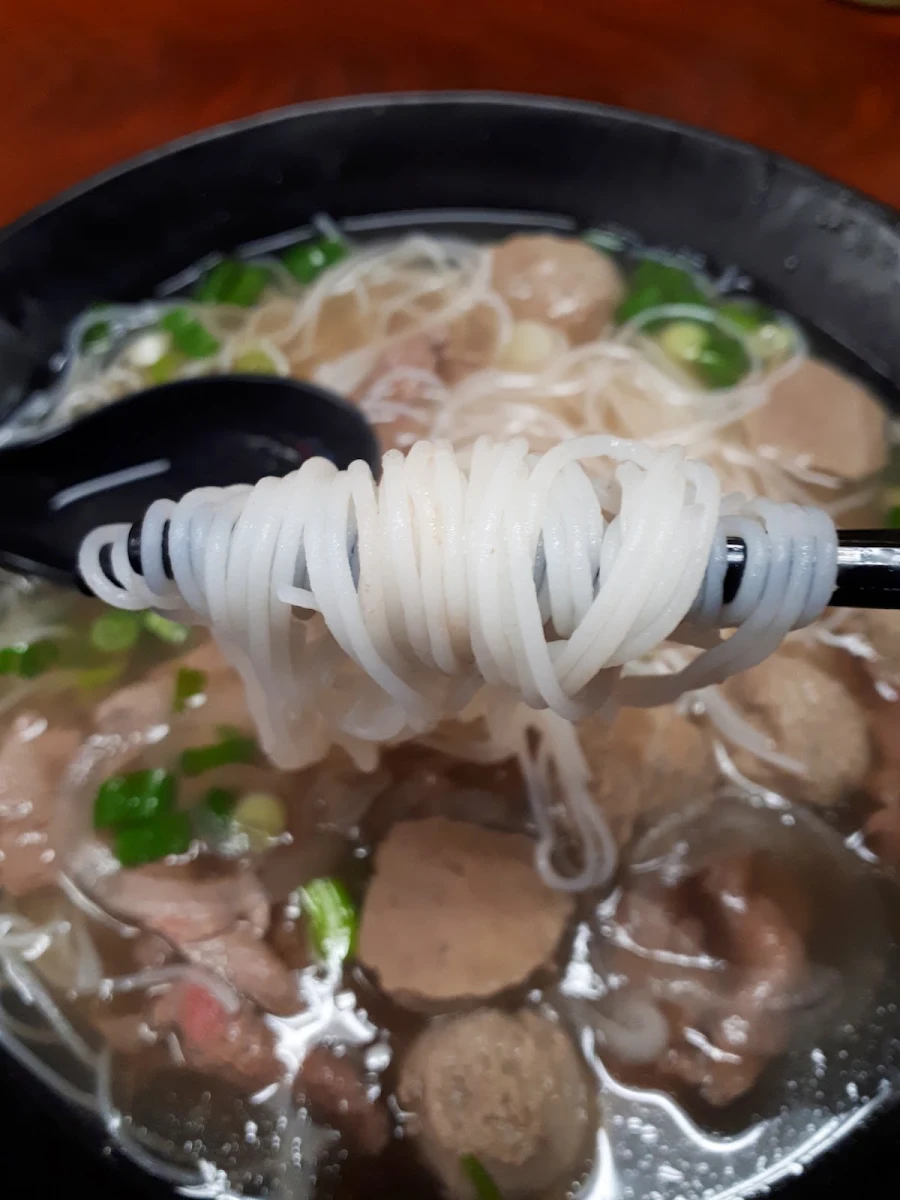 Beef and Meat Balls with Noodle Soup
