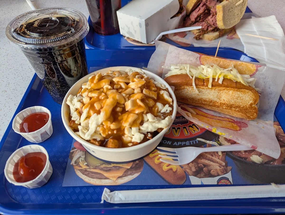 Grilled Hot Dogs and Poutine Combo