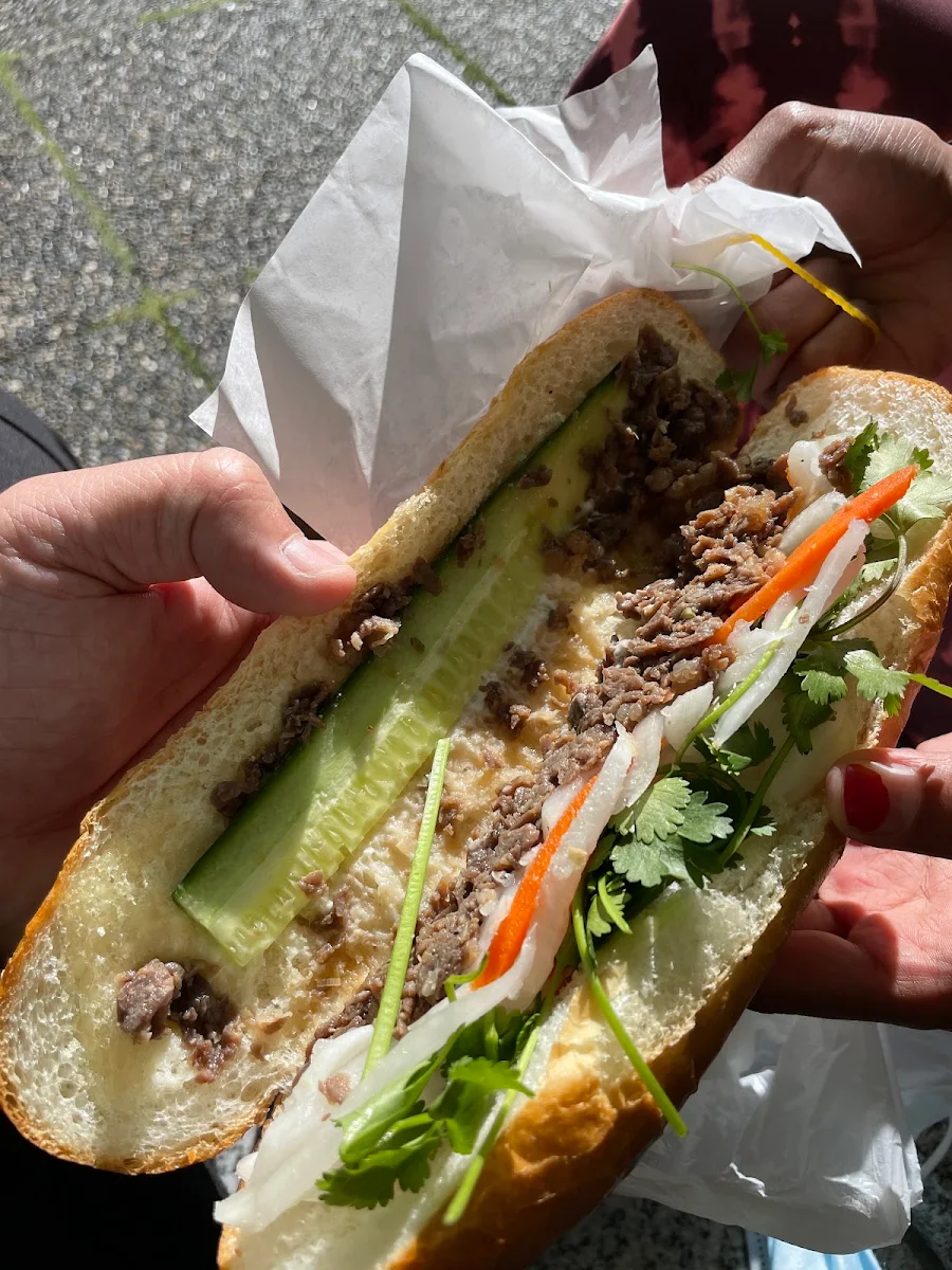Pan Fried Beef Banh MI