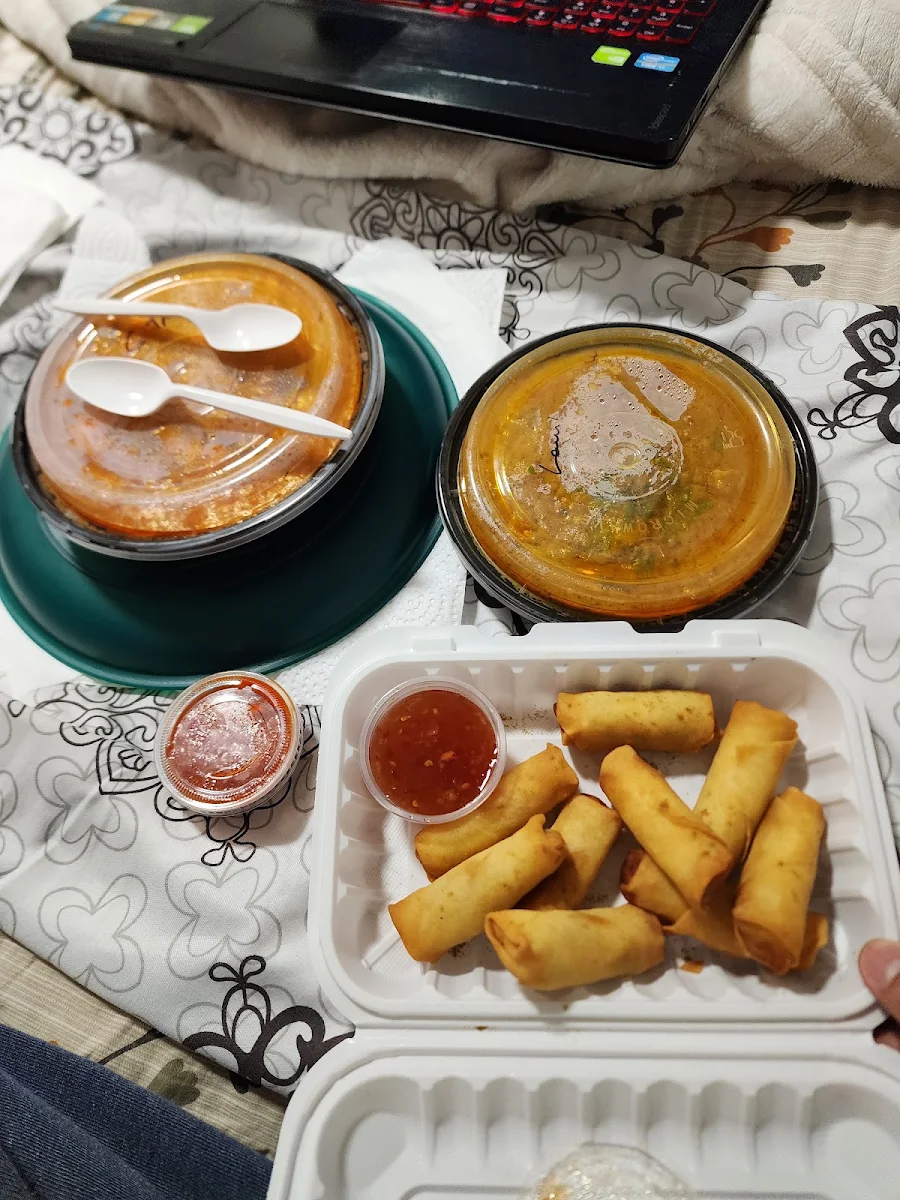 Spring Roll Lamb Korma and Chicken Tikka Masala