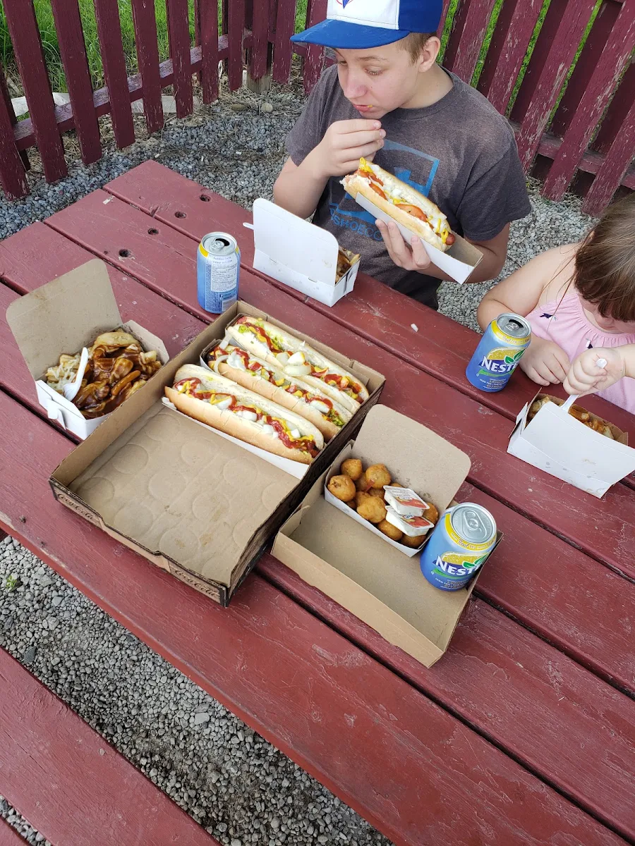 Poutine and Battered Mushrooms and a Couple Footlongs