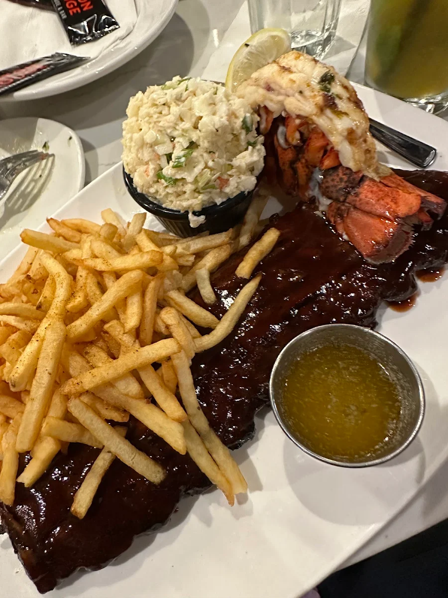 Ribs with Lobster Tail mmmmm Loved It