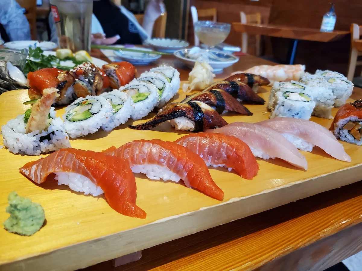 Flying Dragon Roll Unagi Nigiri Tuna Nigiri Salmon Nigiri Dynamite Roll